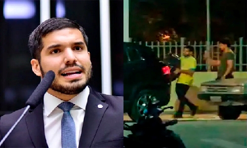 Deputado bolsonarista André Fernandes é flagrado jogando lixo na prefeitura de Fortaleza
